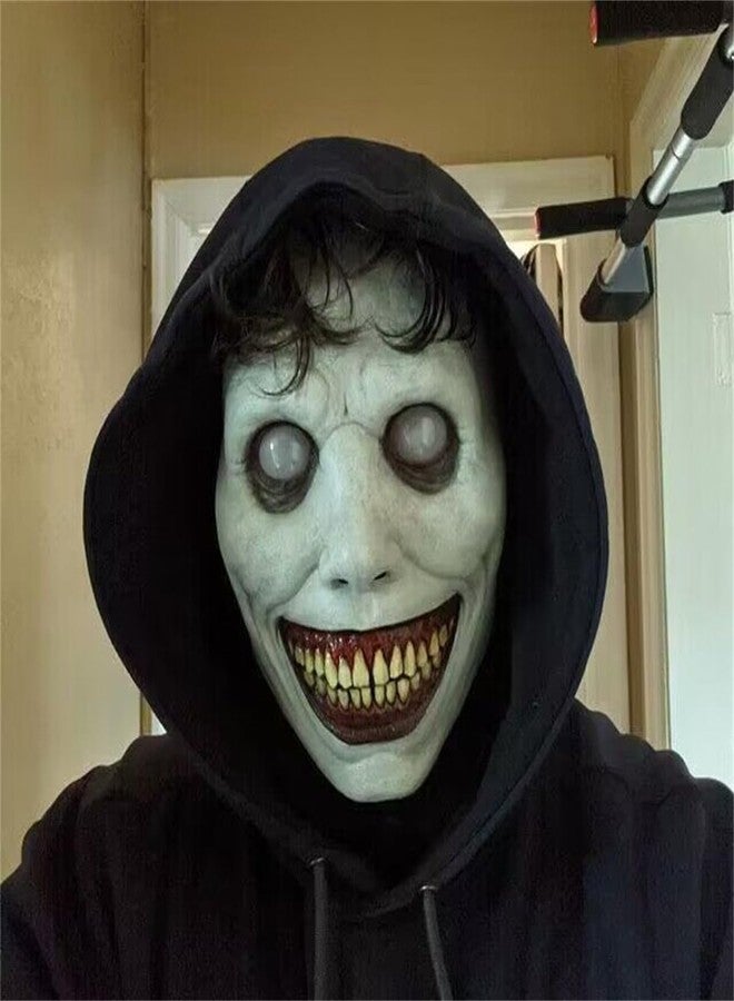 قناع شيطان مبتسم للهالوين من HPONEZJ - أبيض، واقعي، مخيف، للجنسين، مقاس واحد - Image 3